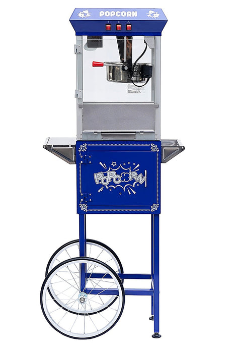 Machine à pop-corn commerciale canadienne bleue de 8 oz avec support