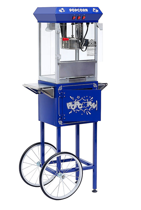 Machine à pop-corn commerciale canadienne bleue de 8 oz avec support