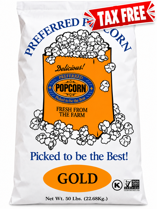 Preferred Gold Popcorn Kernels – 50 lb Bulk Bag | Non-GMO Popcorn