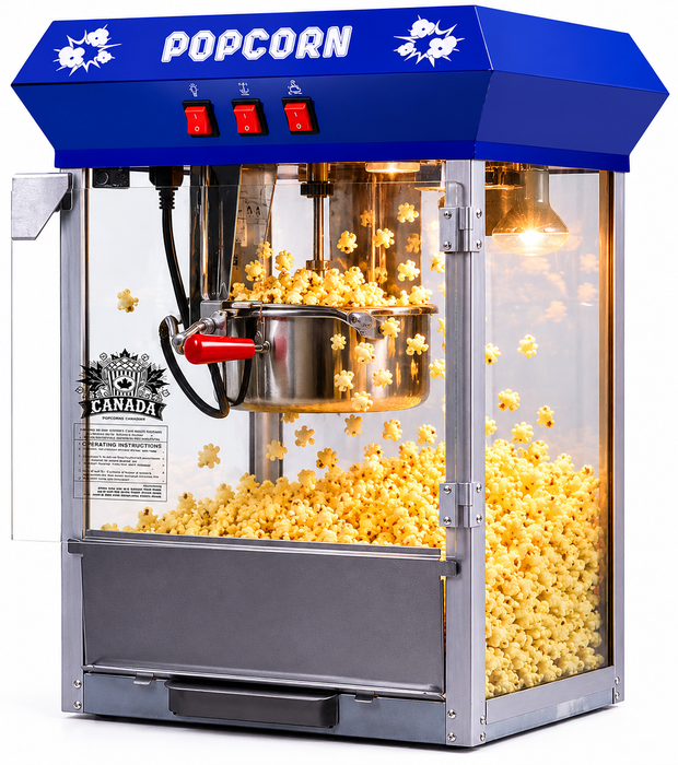 8oz Blue Canadian Commercial Popcorn Machine