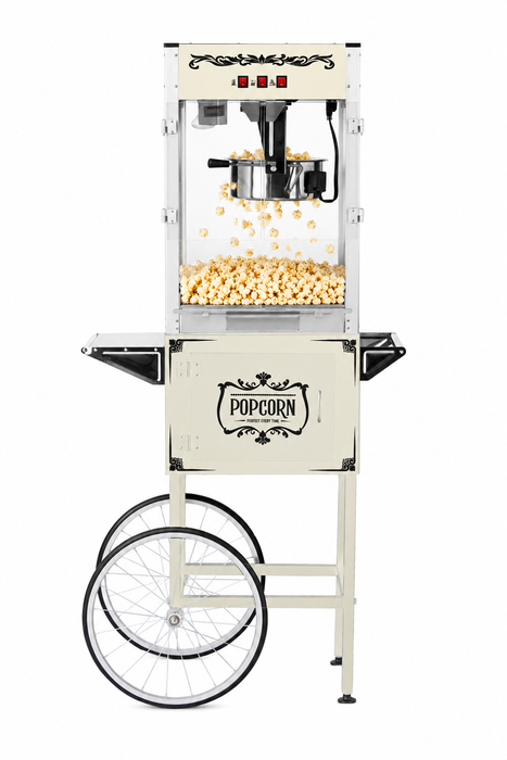 12oz White Canadian Commercial Popcorn Machine with Stand