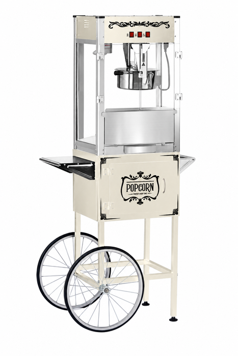 12oz White Canadian Commercial Popcorn Machine with Stand