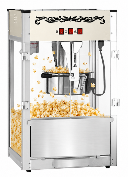 12oz White Canadian Commercial Popcorn Machine