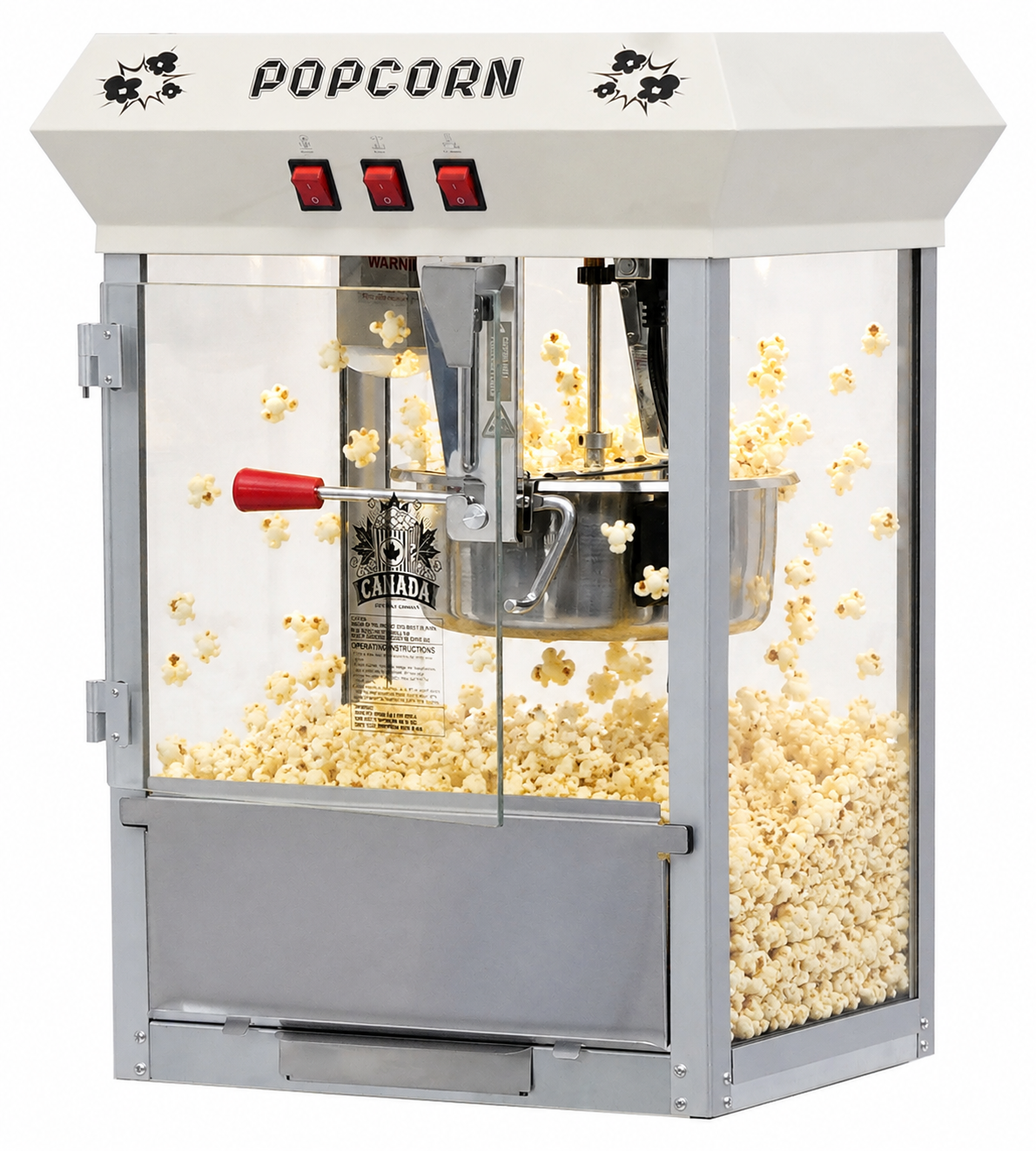 White Canada Popcorn Machine 8oz Commercial Popper | Free Shipping ...