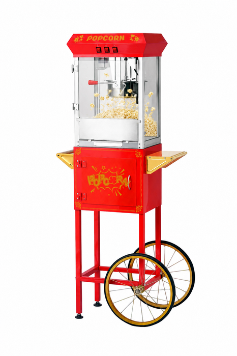 Machine à pop-corn commerciale canadienne rouge 8 oz avec support 8 oz