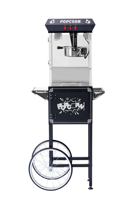 8oz Black Canadian Commercial Popcorn Machine with Stand 8oz