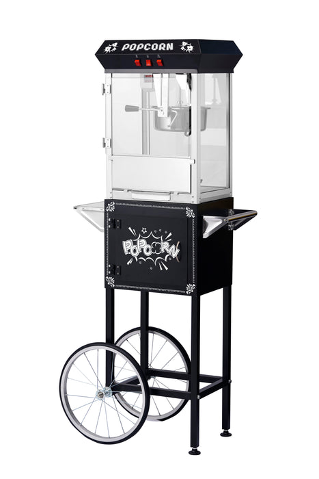 8oz Black Canadian Commercial Popcorn Machine with Stand 8oz