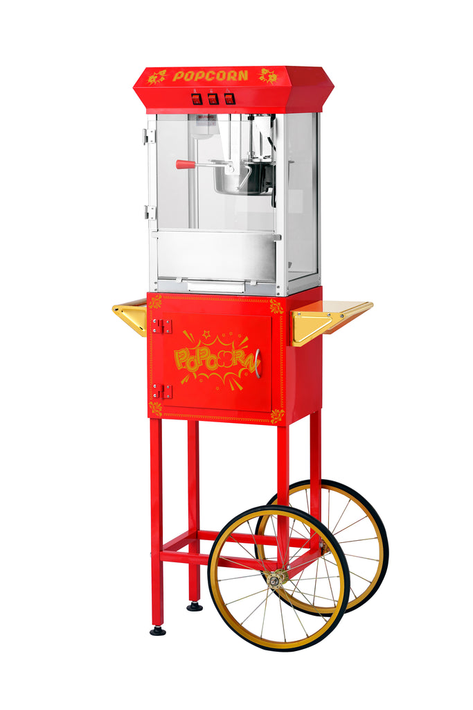 8oz Red Canadian Commercial Popcorn Machine with Stand 8oz