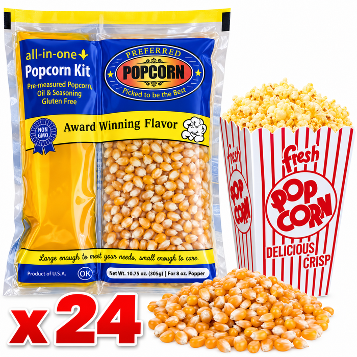 8oz Preferred Popcorn All in One Pack Popcorn 24 packages