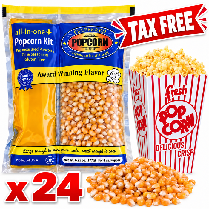 4oz Preferred Popcorn All in One Pack Popcorn 24 packages