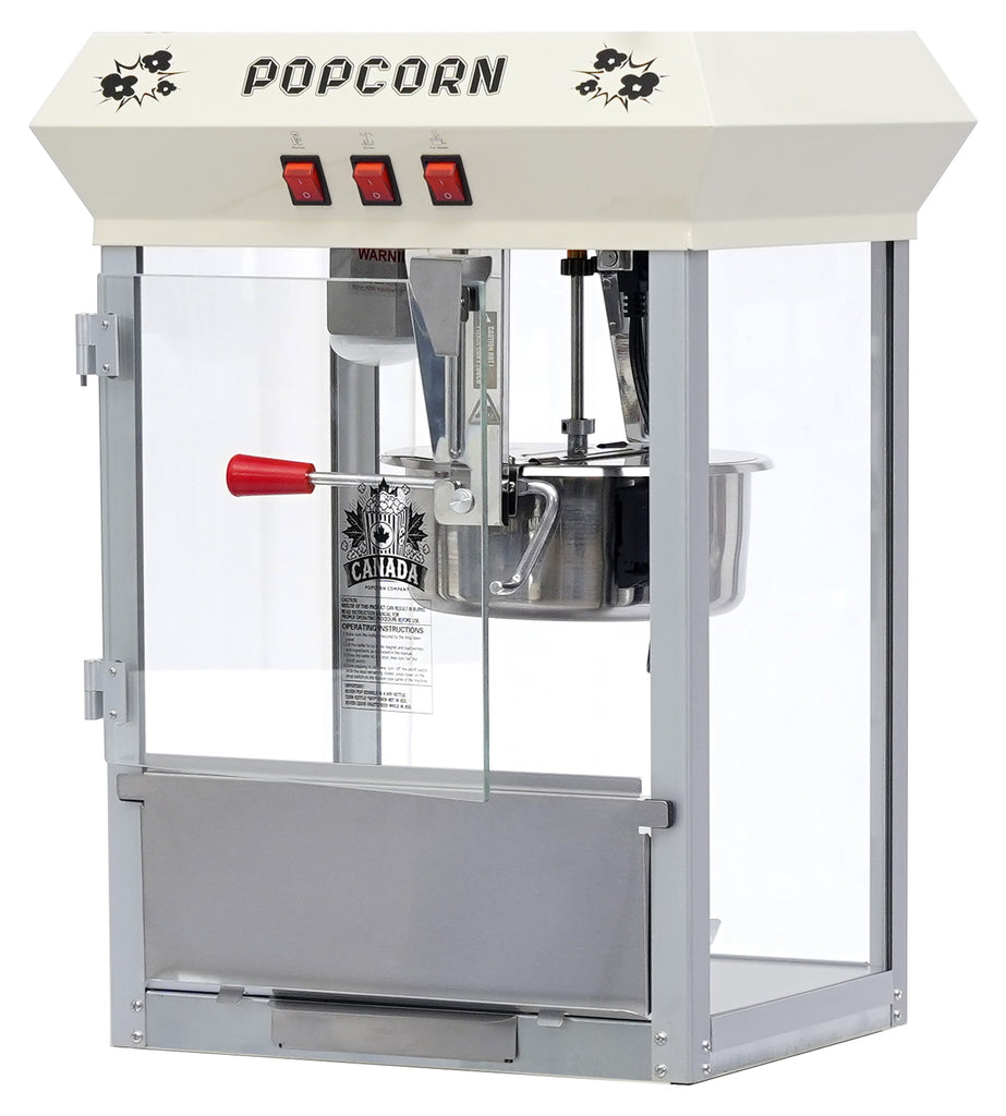 8oz White Canadian Commercial Popcorn Machine