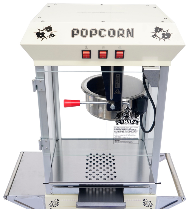 Machine à pop-corn commerciale canadienne rouge 8 oz avec support 8 oz
