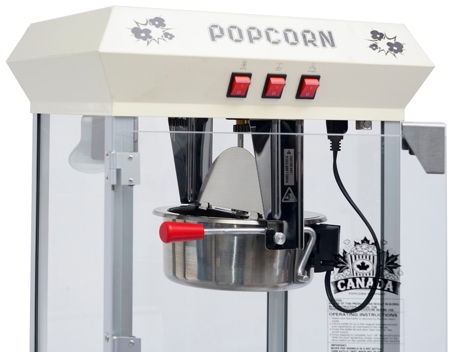 Machine à pop-corn commerciale canadienne rouge 8 oz avec support 8 oz