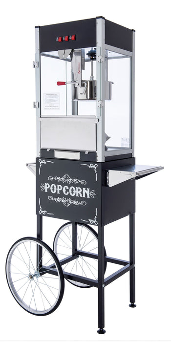 12oz Black Canadian Commercial Popcorn Machine with Stand