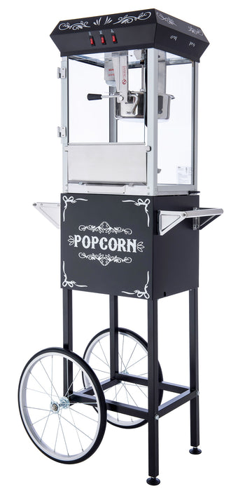 8oz Black Canadian Commercial Popcorn Machine with Stand 8oz